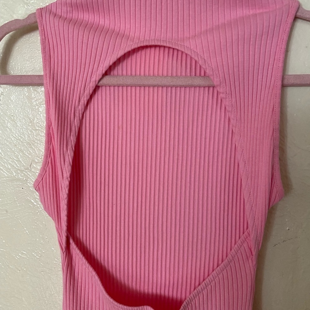 Zara Pink Sheath Dress Mock Neck Sleeveless Cocktail - Picture 10 of 11